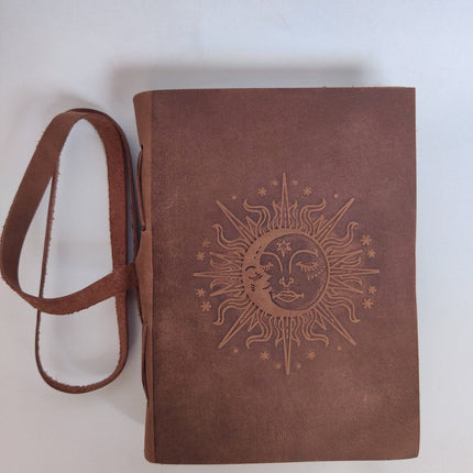 Handmade Sun &amp; Moon Leather Journal