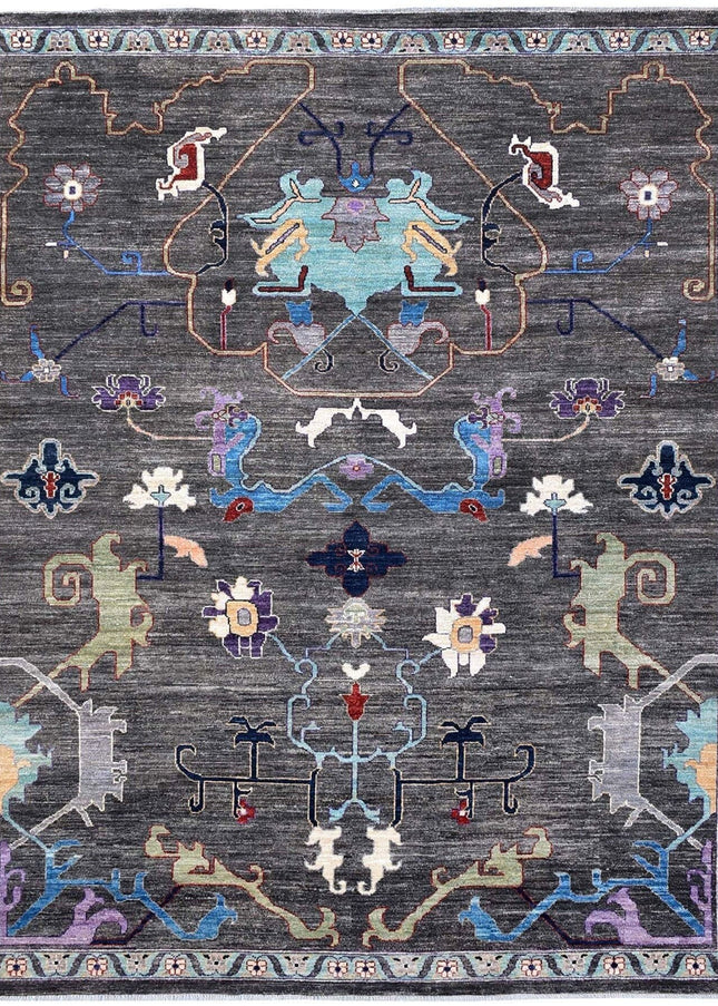 Traditional Handwoven Oushak Wool Rug