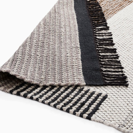 Hand Woven Scandinavian Geometric Pattern Wool Rug