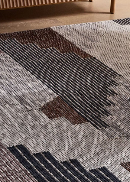 Hand Woven Scandinavian Geometric Pattern Wool Rug