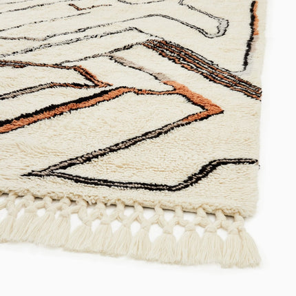 Hand Tufted Abstract Lines Enriched Wool Rug