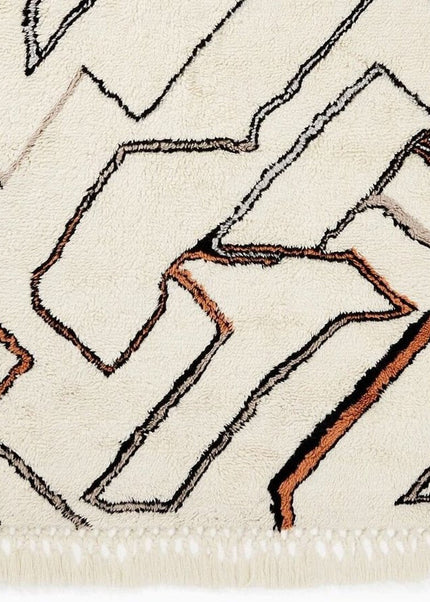 Hand Tufted Abstract Lines Enriched Wool Rug