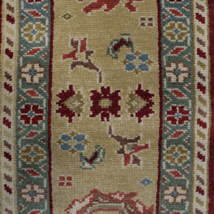 Traditional Maroon Color Oushak Wool Rug