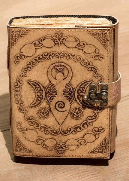 Triple Moon Goddess Leather Journal