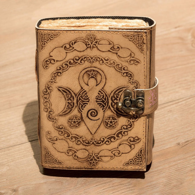 Triple Moon Goddess Leather Journal