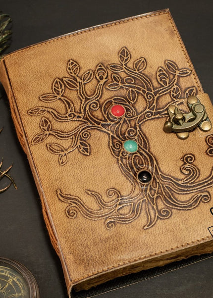 Celtic Grimoire Tree Of Life Leather Journal