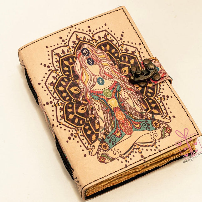 Witch Goddess Leather Journal – Seven Chakra Refillable Notebook