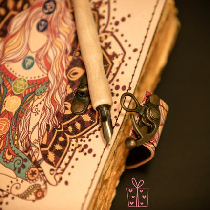 Witch Goddess Leather Journal – Seven Chakra Refillable Notebook