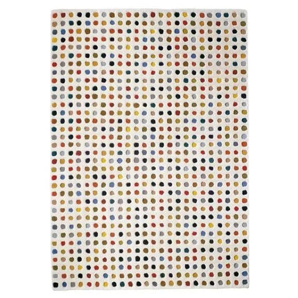 Extra Soft Minimalistic Pattern Polka Dots Wool Rug
