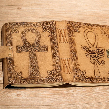 Evil Eye Book of Shadows Grimoire Leather Notebook