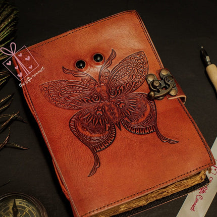 Butterfly Embossed Leather Journal