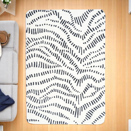 Hand Tufted Zebra Wool Rug: Black & White Modern Decor, 9x12