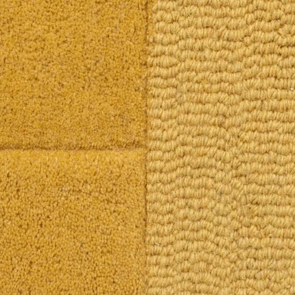 Mustard Yellow Wool Rug: Hand Tufted Geometric Circle Design