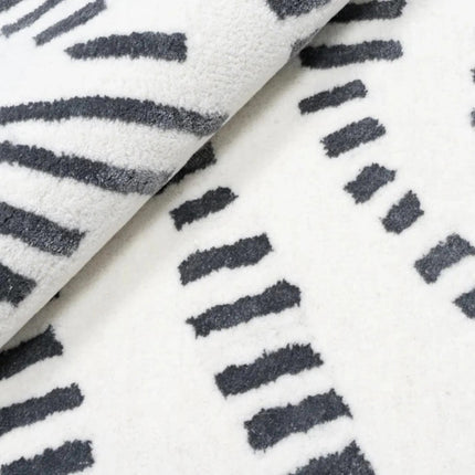 Hand Tufted Zebra Wool Rug: Black & White Modern Decor, 9x12
