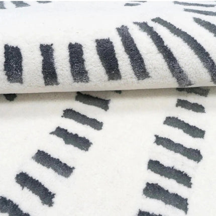 Hand Tufted Zebra Wool Rug: Black & White Modern Decor, 9x12