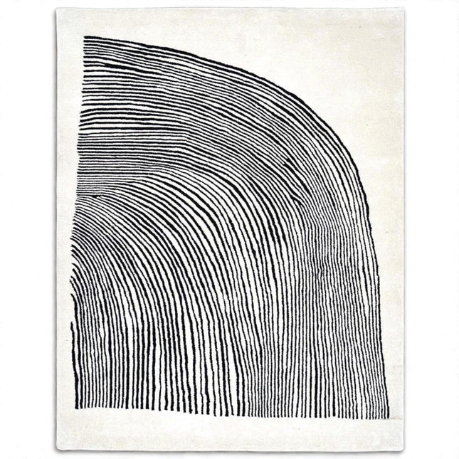 Hand Tufted Wool Rug: Modern Abstract Design, Soft Pile