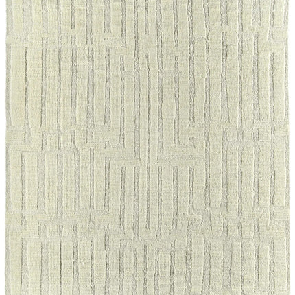 Handwoven Wool Rug: Modern Blocks Pattern, Earthy Tones, 8x10