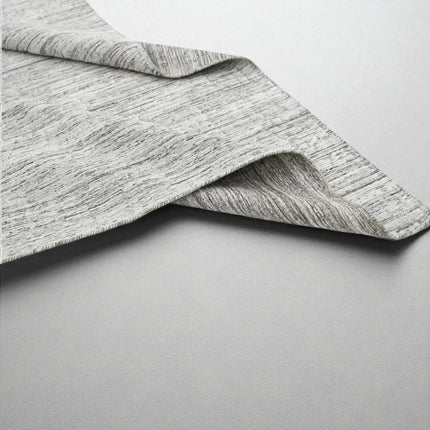 Handloomed Wool Rug | Modern Textured Taupe & White Area Carpet
