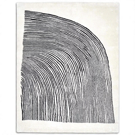 Hand Tufted Wool Rug: Modern Abstract Design, Soft Pile