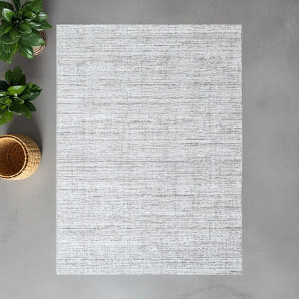 Handloomed Wool Rug | Modern Textured Taupe & White Area Carpet