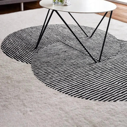 Hand Tufted Wool Area Rug: Modern Minimalist Clique Pattern