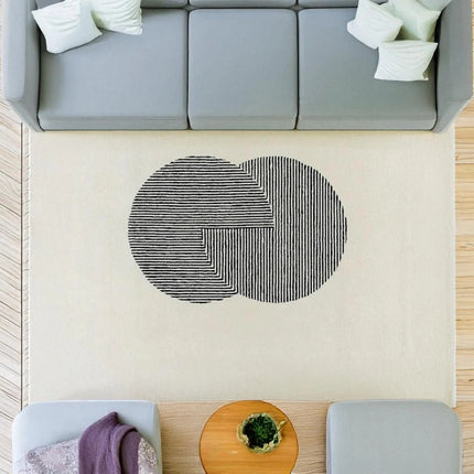 Hand Tufted Wool Area Rug: Modern Minimalist Clique Pattern