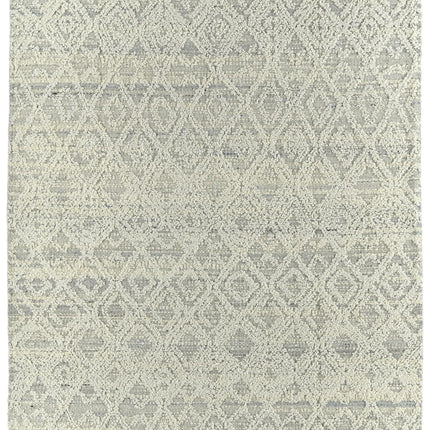 Handwoven Wool Area Rug: Diamond Pattern, Mid-Century Modern