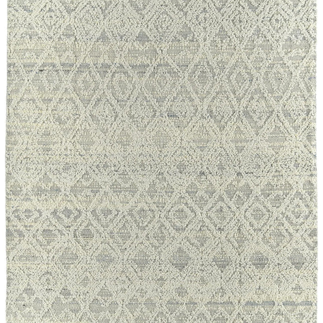 Handwoven Wool Area Rug: Diamond Pattern, Mid-Century Modern