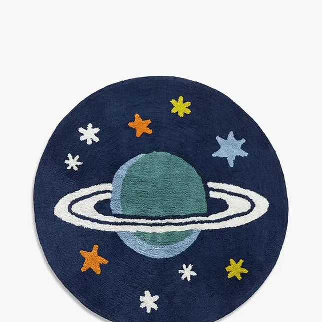 Hand-Tufted Saturn Rug: A Cosmic Adventure for Kids' Rooms