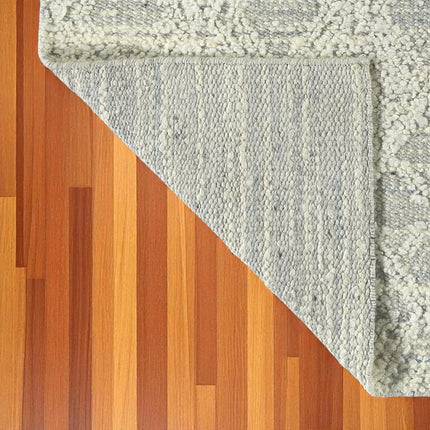 Handwoven Wool Area Rug: Diamond Pattern, Mid-Century Modern