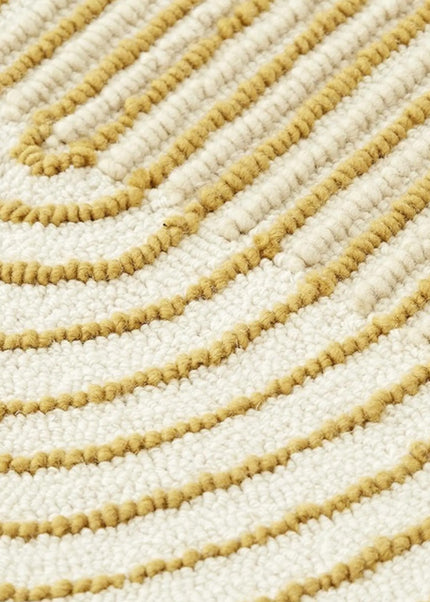 Hand Tufted Wool Semi Circle Rug: Modern Art Deco Style