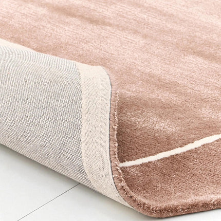 Hand Tufted Dusty Rose Irregular Shape Viscose Rug, Modern Area Rug