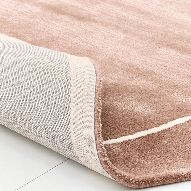 Hand Tufted Dusty Rose Irregular Shape Viscose Rug, Modern Area Rug
