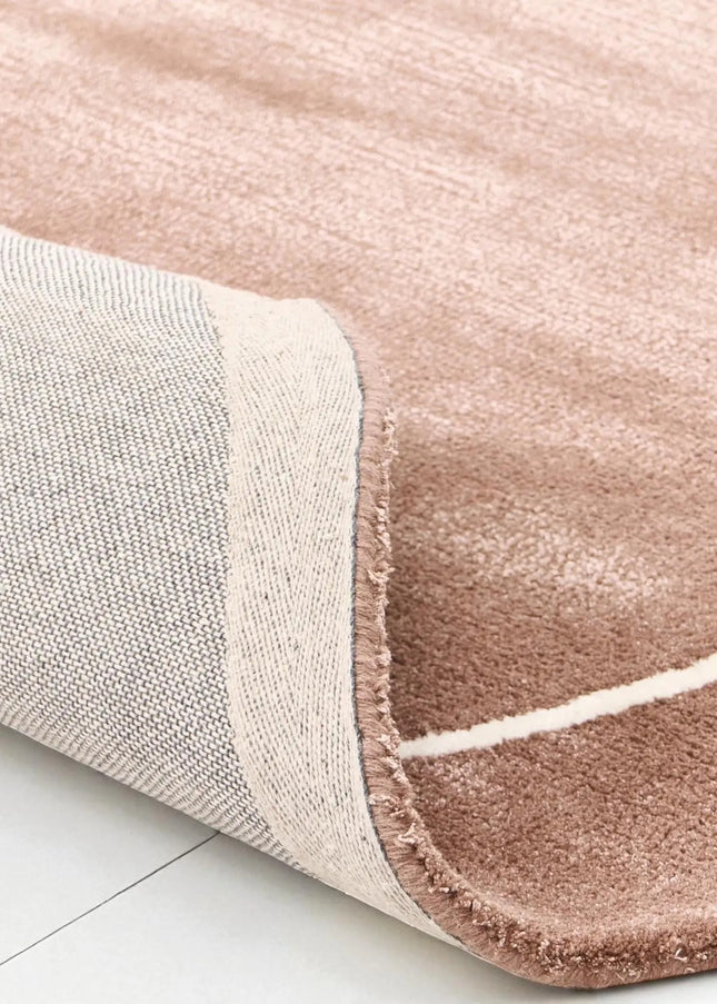 Hand Tufted Dusty Rose Irregular Shape Viscose Rug, Modern Area Rug