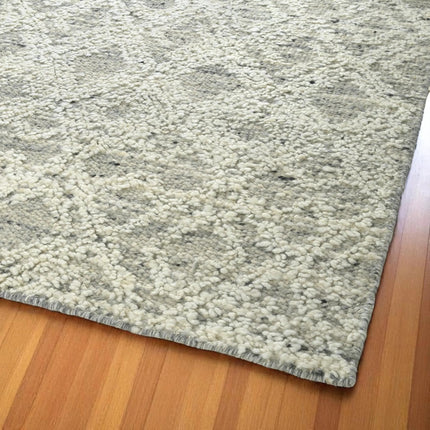 Handwoven Wool Area Rug: Diamond Pattern, Mid-Century Modern