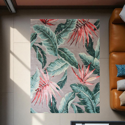 Hand Tufted Botanical Bloom Rug for Living Room