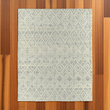 Handwoven Wool Area Rug: Diamond Pattern, Mid-Century Modern