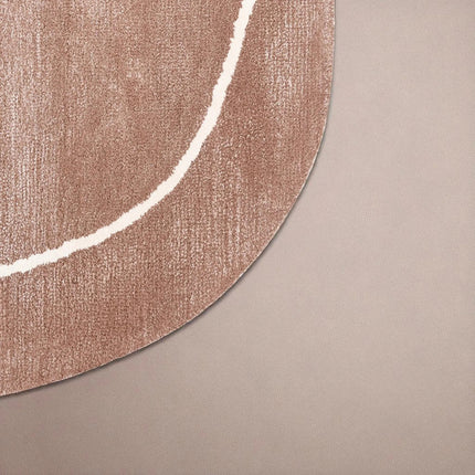 Hand Tufted Dusty Rose Irregular Shape Viscose Rug, Modern Area Rug