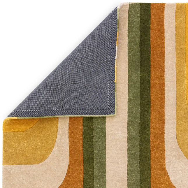 Mid-Century Hand-Tufted Wool Retro Rug: Modern Geometric 8x10 Area Rug