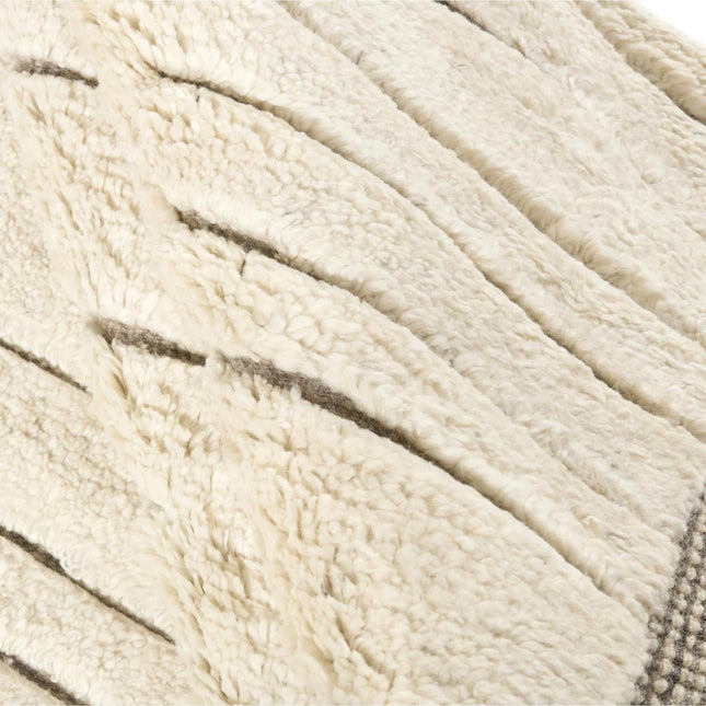 Hand Knotted Wool Rug: Modern Berber Beni Ourain Style, Ivory Abstract