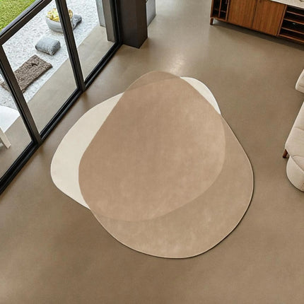 Hand Tufted Wool Rug: Irregular Abstract Design, Earthy Tones