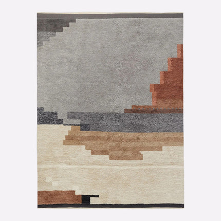 Handwoven Scandinavian Wool Rug: Rustic Kilim Shag, 8x10 Boho Area Rug
