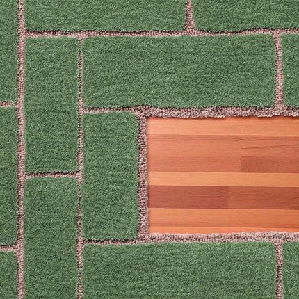 Hand-Tufted Wool Area Rug: Garden Tile Pattern, Geometric Design