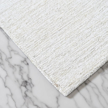 Hand Tufted Wool Rug: Beige Abstract Topographic Design