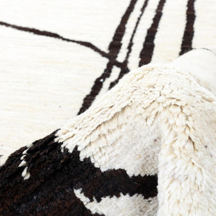 Hand Knotted Beni Ourain Wool Rug: Abstract Berber Design