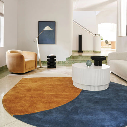 Hand Tufted Round Wool Rug: Modern Living Room Decor