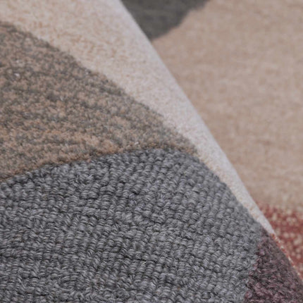 Hand Tufted Wool Rug: Abstract Rust & Earthy Tones, Modern Area Carpet