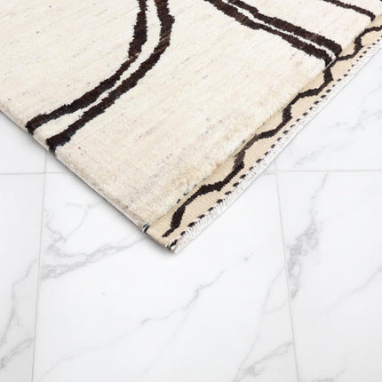 Hand Knotted Beni Ourain Wool Rug: Abstract Berber Design