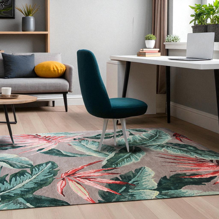Hand Tufted Botanical Bloom Rug for Living Room