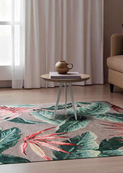 Hand Tufted Botanical Bloom Rug for Living Room